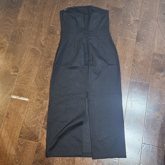 Everlane Classic Black Strapless Dress Midi Size Small - Picture 2 of 3